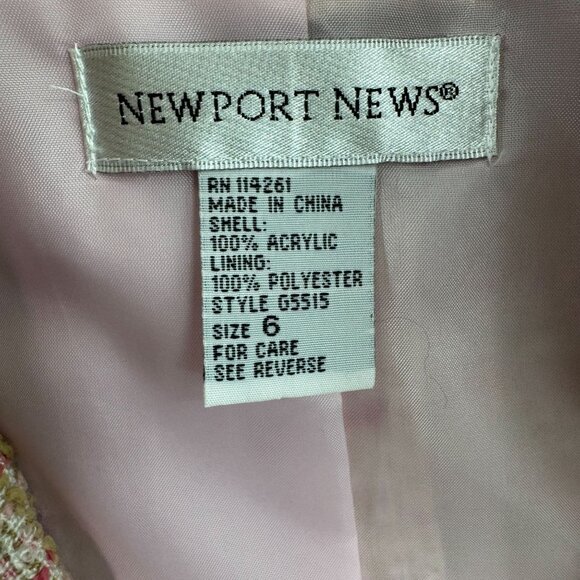 Vintage Newport News Tweed Jacket Womens Coquette Ruffle Trim Girlie Coat Size 6 - Picture 6 of 7